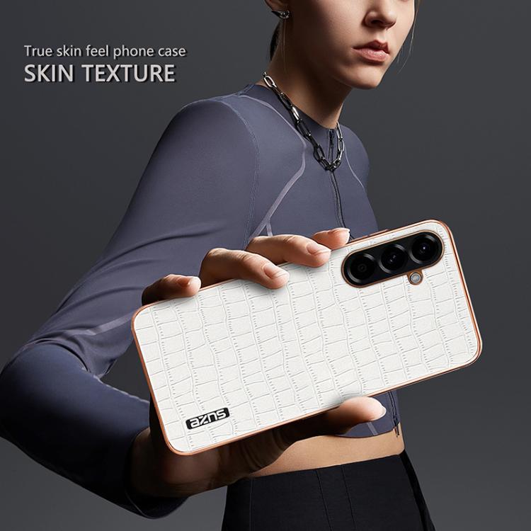 Custodia per telefono con copertura totale AZNS con struttura elettrolitica e texture coccodrillo, For Samsung Galaxy A57 5G, For Samsung Galaxy A37 5G, For Samsung Galaxy A17 4G / 5G, For Samsung Galaxy A07 4G