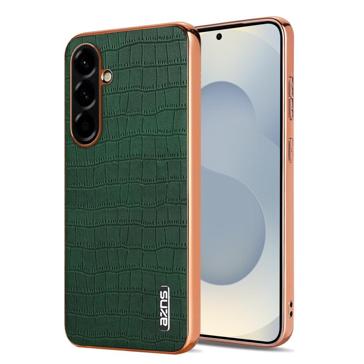 Custodia per telefono con copertura totale AZNS con struttura elettrolitica e texture coccodrillo, For Samsung Galaxy A57 5G, For Samsung Galaxy A37 5G, For Samsung Galaxy A17 4G / 5G, For Samsung Galaxy A07 4G
