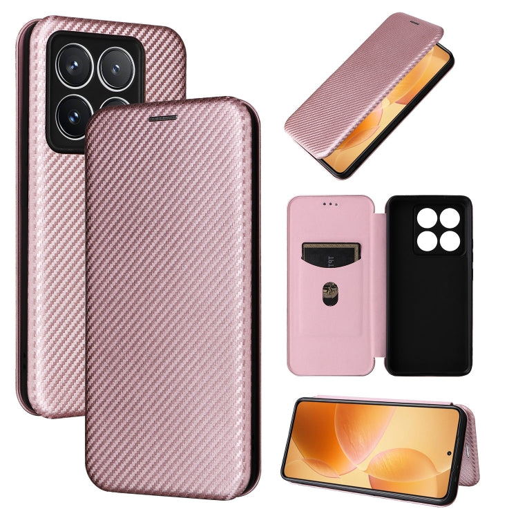 Custodia per telefono in pelle con texture in fibra di carbonio, For Xiaomi Poco X7 Pro / Redmi Turbo 4, For Xiaomi 15 Pro, For Xiaomi 15, For Xiaomi 14T Pro