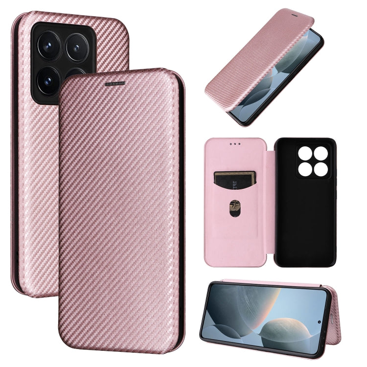 Custodia per telefono in pelle con texture in fibra di carbonio, For Xiaomi 14T
