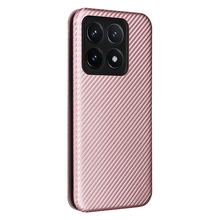 Custodia per telefono in pelle con texture in fibra di carbonio, For Xiaomi 14T