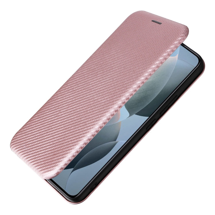 Custodia per telefono in pelle con texture in fibra di carbonio, For Xiaomi 14T