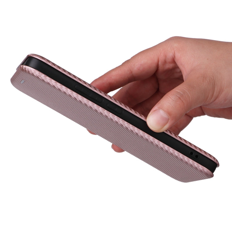 Custodia per telefono in pelle con texture in fibra di carbonio, For Xiaomi 14T