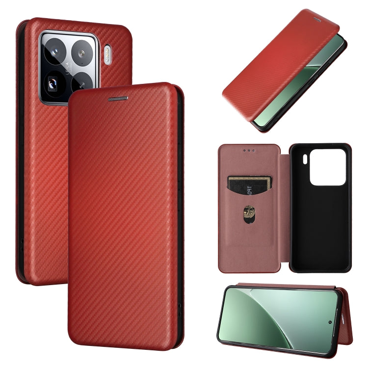 Custodia per telefono in pelle con texture in fibra di carbonio, For Xiaomi Poco X7 Pro / Redmi Turbo 4, For Xiaomi 15 Pro, For Xiaomi 15, For Xiaomi 14T Pro