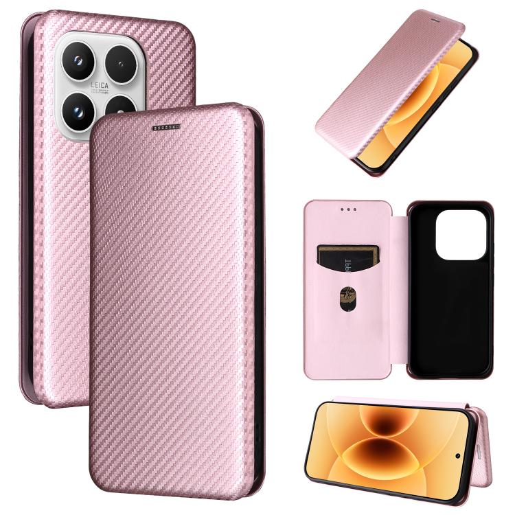 Custodia per telefono in pelle con texture in fibra di carbonio, For Xiaomi 17 Pro, For Xiaomi 17, For Xiaomi Poco F7 5G Global, For Xiaomi 15 Ultra