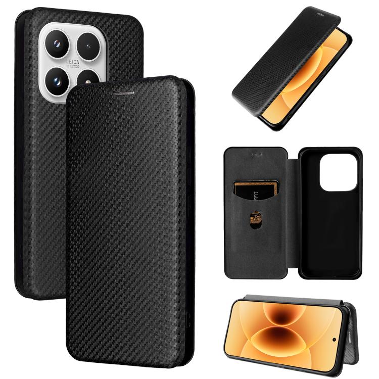 Custodia per telefono in pelle con texture in fibra di carbonio, For Xiaomi 17 Pro, For Xiaomi 17, For Xiaomi Poco F7 5G Global, For Xiaomi 15 Ultra