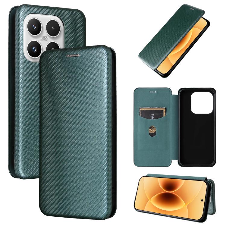 Custodia per telefono in pelle con texture in fibra di carbonio, For Xiaomi 17 Pro, For Xiaomi 17, For Xiaomi Poco F7 5G Global, For Xiaomi 15 Ultra