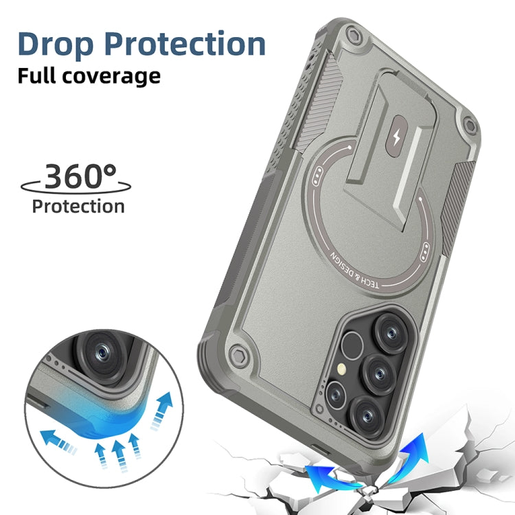 Custodia per telefono Armor MagSafe Holder PC Hybrid TPU, For Samsung Galaxy S24 Ultra 5G