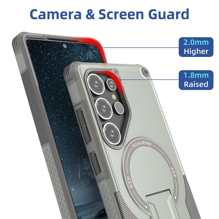 Custodia per telefono Armor MagSafe Holder PC Hybrid TPU, For Samsung Galaxy S24 Ultra 5G