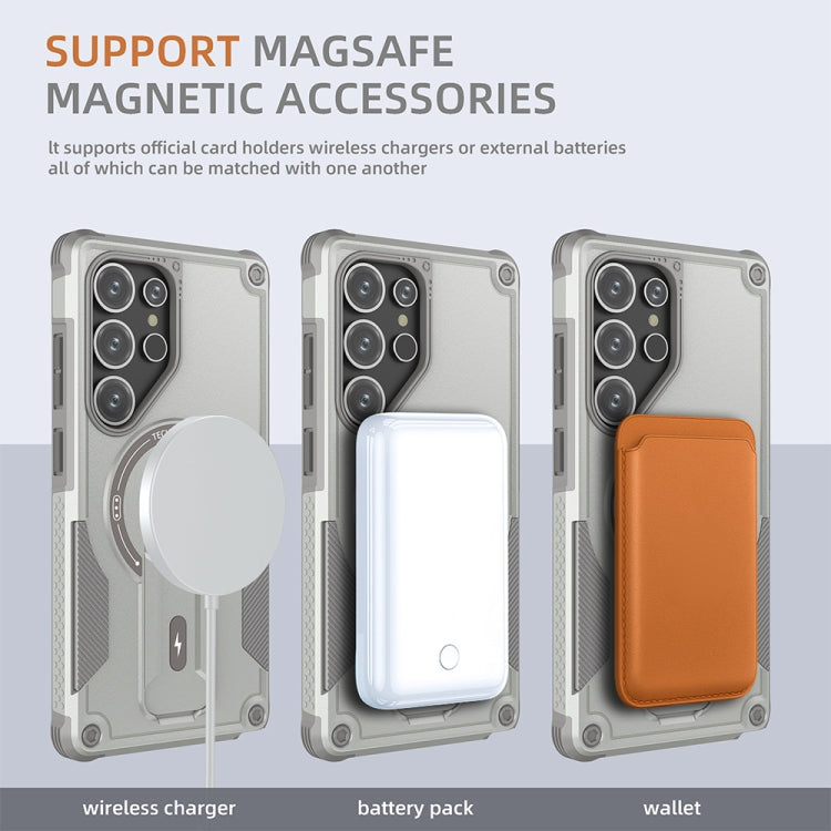 Custodia per telefono Armor MagSafe Holder PC Hybrid TPU, For Samsung Galaxy S24 Ultra 5G