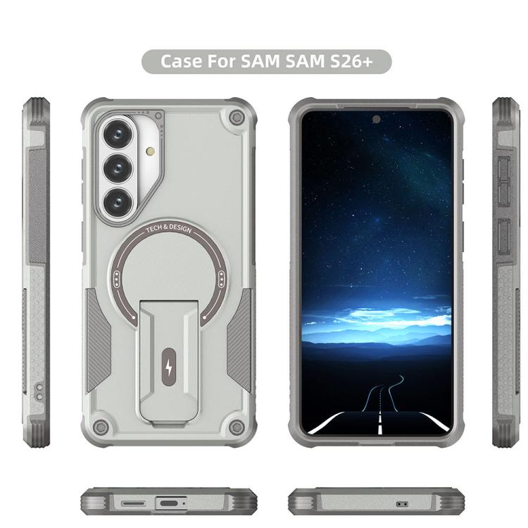 Custodia per telefono Armor MagSafe Holder PC Hybrid TPU, For Samsung Galaxy S26+ 5G, For Samsung Galaxy S26 Ultra 5G, For Samsung Galaxy S26 5G, For Samsung Galaxy S25 Edge 5G