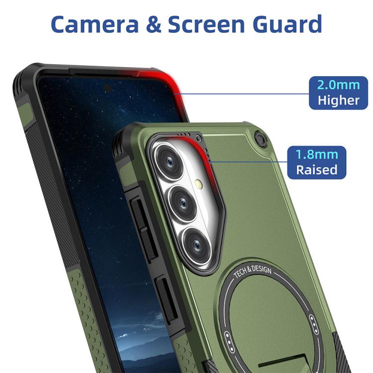 Custodia per telefono Armor MagSafe Holder PC Hybrid TPU, For Samsung Galaxy S26+ 5G, For Samsung Galaxy S26 Ultra 5G, For Samsung Galaxy S26 5G, For Samsung Galaxy S25 Edge 5G
