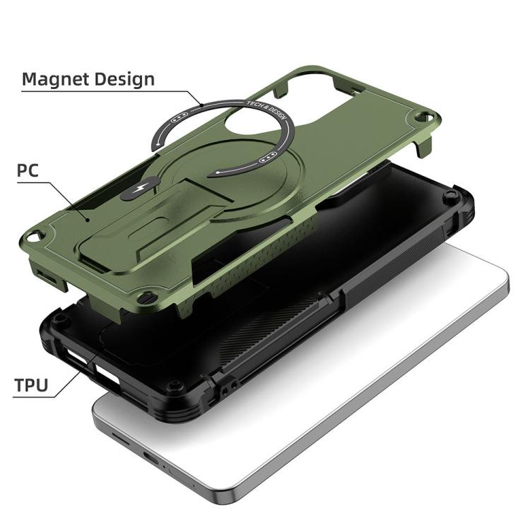 Custodia per telefono Armor MagSafe Holder PC Hybrid TPU, For Samsung Galaxy S26+ 5G, For Samsung Galaxy S26 Ultra 5G, For Samsung Galaxy S26 5G, For Samsung Galaxy S25 Edge 5G