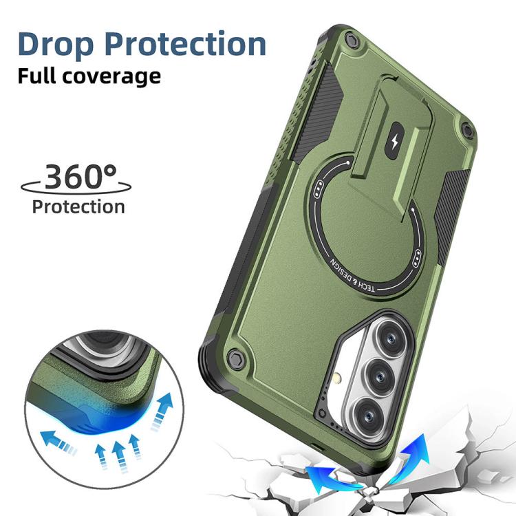 Custodia per telefono Armor MagSafe Holder PC Hybrid TPU, For Samsung Galaxy S26+ 5G, For Samsung Galaxy S26 Ultra 5G, For Samsung Galaxy S26 5G, For Samsung Galaxy S25 Edge 5G