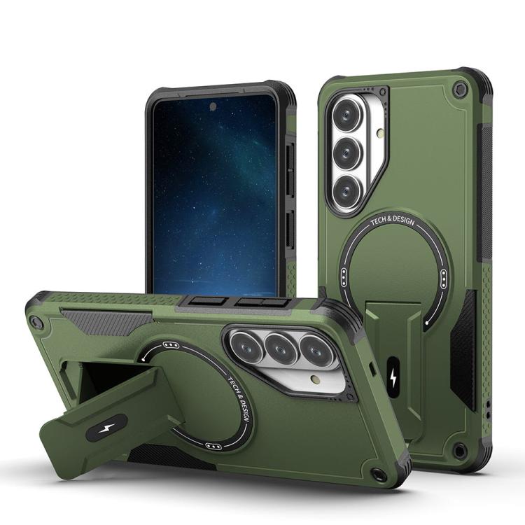 Custodia per telefono Armor MagSafe Holder PC Hybrid TPU, For Samsung Galaxy S26+ 5G, For Samsung Galaxy S26 Ultra 5G, For Samsung Galaxy S26 5G, For Samsung Galaxy S25 Edge 5G