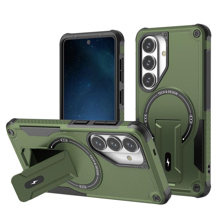 Custodia per telefono Armor MagSafe Holder PC Hybrid TPU, For Samsung Galaxy S26+ 5G, For Samsung Galaxy S26 Ultra 5G, For Samsung Galaxy S26 5G, For Samsung Galaxy S25 Edge 5G