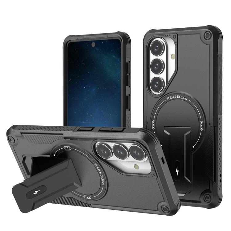Custodia per telefono Armor MagSafe Holder PC Hybrid TPU, For Samsung Galaxy S26+ 5G, For Samsung Galaxy S26 Ultra 5G, For Samsung Galaxy S26 5G, For Samsung Galaxy S25 Edge 5G