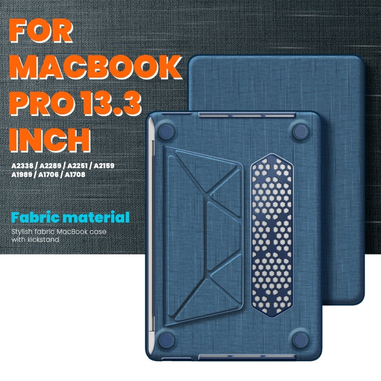 Custodia protettiva per laptop con supporto magnetico in tessuto, For MacBook Pro 13.3 inch M1 A2338, For MacBook Pro 14 inch A2918 / A2992, For MacBook Air 13.6 inch A3113 / A2681, For MacBook Air 15.3 inch A3114 / A2941�������������������������������...