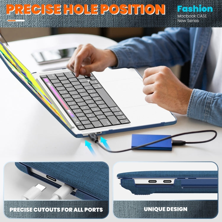 Custodia protettiva per laptop con supporto magnetico in tessuto, For MacBook Pro 13.3 inch M1 A2338, For MacBook Pro 14 inch A2918 / A2992, For MacBook Air 13.6 inch A3113 / A2681, For MacBook Air 15.3 inch A3114 / A2941�������������������������������...
