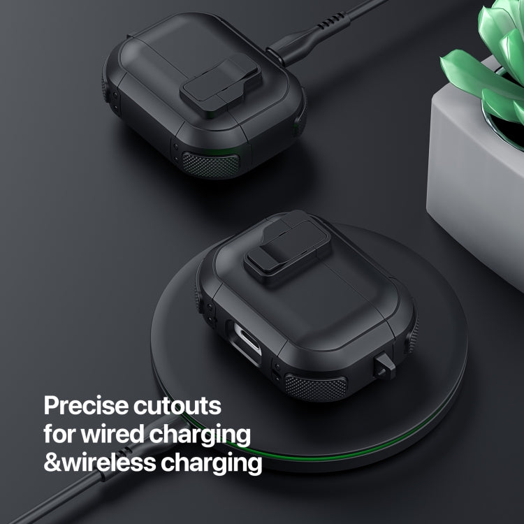 Custodia per auricolari divisi DUX DUCIS PECP Series con gancio, For AirPods 4, For AirPods Pro 2