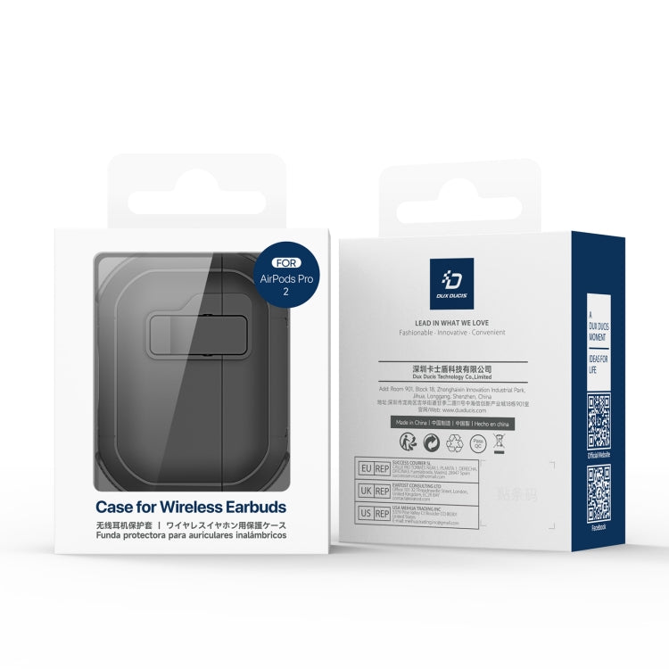 Custodia per auricolari divisi DUX DUCIS PECP Series con gancio, For AirPods 4, For AirPods Pro 2