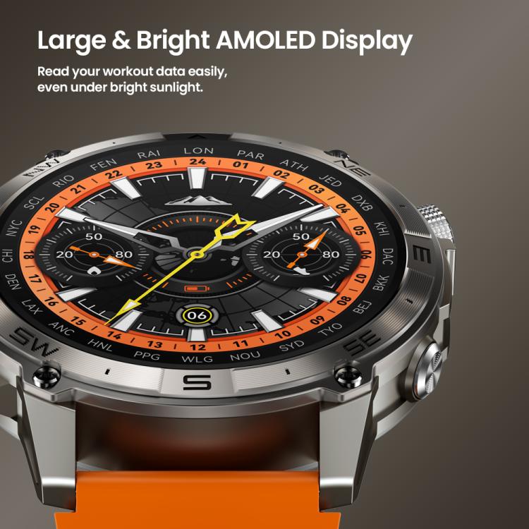 Zeblaze Stratos 2 Plus 1.43 pollici Schermo 3 ATM Salute e Fitness GPS Smart Watch, Stratos 2 Plus