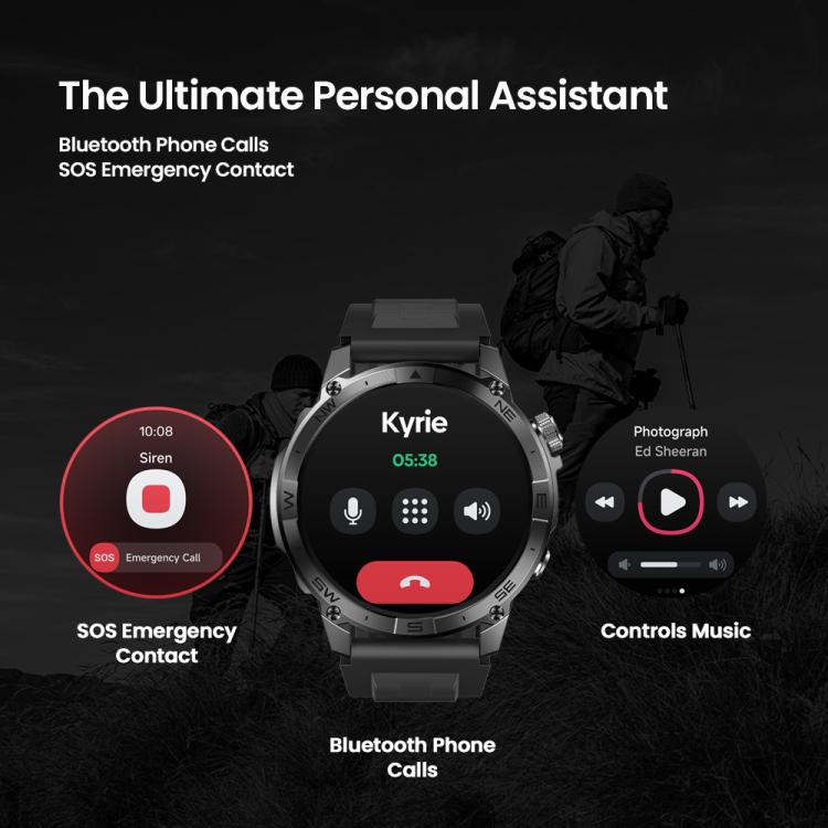 Zeblaze Stratos 2 Plus 1.43 pollici Schermo 3 ATM Salute e Fitness GPS Smart Watch, Stratos 2 Plus