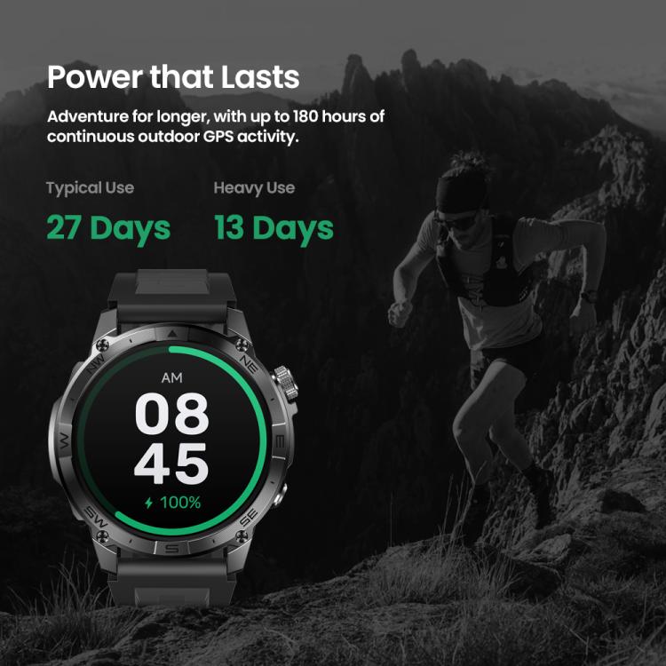 Zeblaze Stratos 2 Plus 1.43 pollici Schermo 3 ATM Salute e Fitness GPS Smart Watch, Stratos 2 Plus