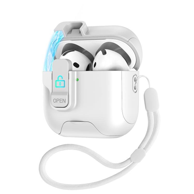 Custodia per auricolari con coperchio a scomparsa automatico e blocco di sicurezza., For AirPods Pro 3, For AirPods 4
