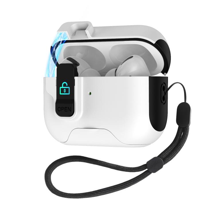 Custodia per auricolari con coperchio a scomparsa automatico e blocco di sicurezza., For AirPods Pro 3, For AirPods 4