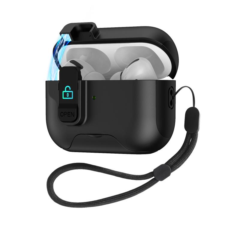 Custodia per auricolari con coperchio a scomparsa automatico e blocco di sicurezza., For AirPods Pro 3, For AirPods 4