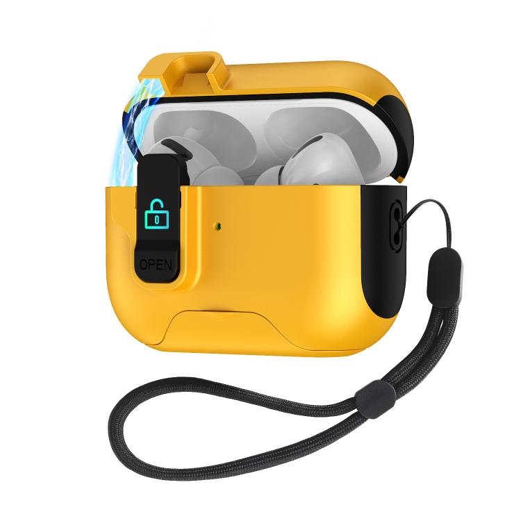 Custodia per auricolari con coperchio a scomparsa automatico e blocco di sicurezza., For AirPods Pro 3, For AirPods 4