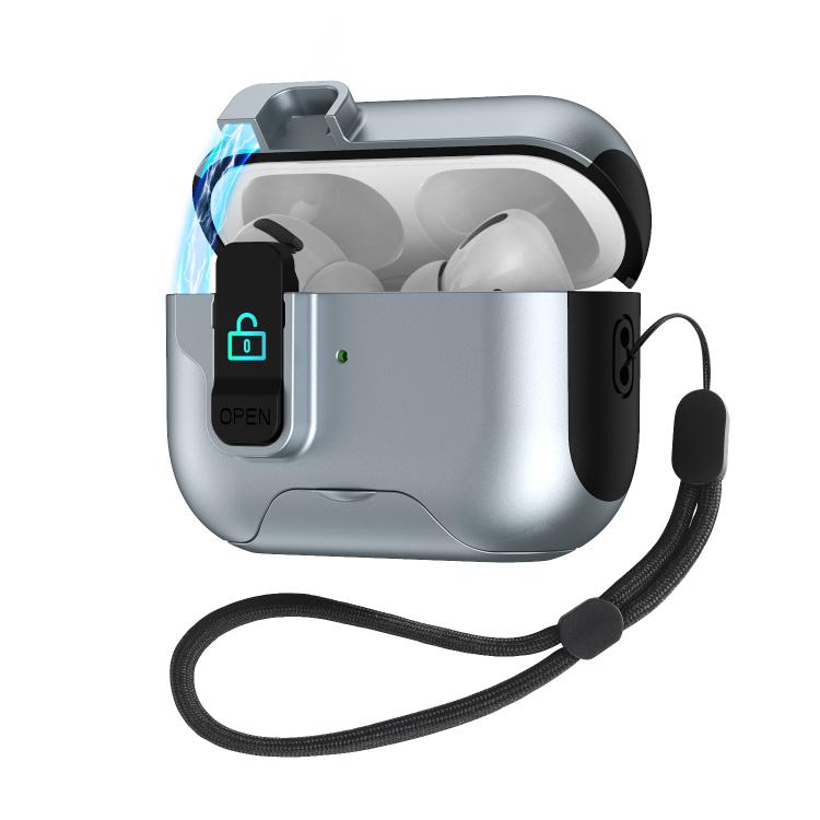 Custodia per auricolari con coperchio a scomparsa automatico e blocco di sicurezza., For AirPods Pro 3, For AirPods 4