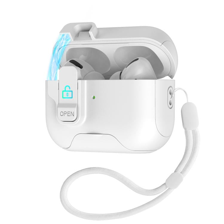 Custodia per auricolari con coperchio a scomparsa automatico e blocco di sicurezza., For AirPods Pro 3, For AirPods 4