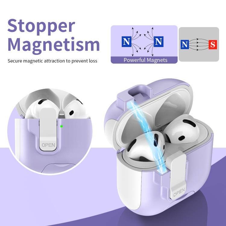 Automatic Pop-up Cover Holder Earphone Case with Switch Lock, For AirPods 2 / 1