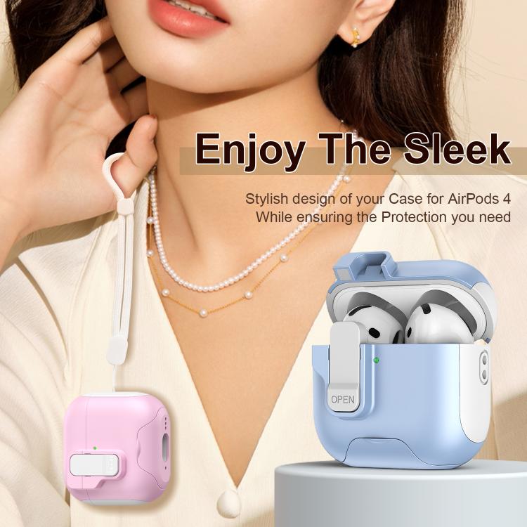 Automatic Pop-up Cover Holder Earphone Case with Switch Lock, For AirPods 2 / 1