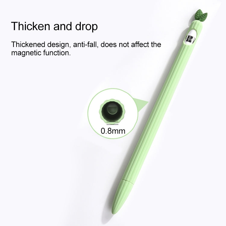 Cover protettiva antiscivolo in silicone a foglia di menta a colori a contrasto, For Apple Pencil 1, For Apple Pencil 2