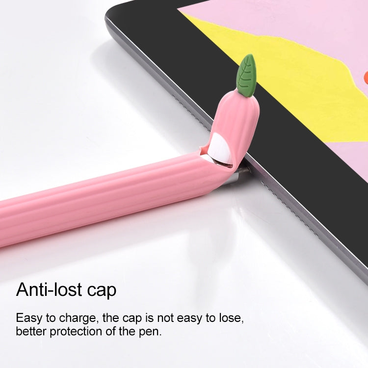 Cover protettiva antiscivolo in silicone a foglia di menta a colori a contrasto, For Apple Pencil 1, For Apple Pencil 2
