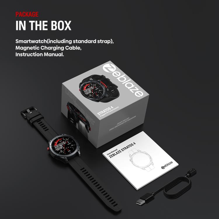 🧭 Zeblaze Stratos 4 – Smartwatch Rugged GPS da Esterno con Schermo AMOLED 1.43”