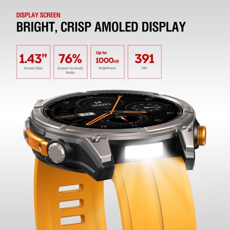 🧭 Zeblaze Stratos 4 – Smartwatch Rugged GPS da Esterno con Schermo AMOLED 1.43”