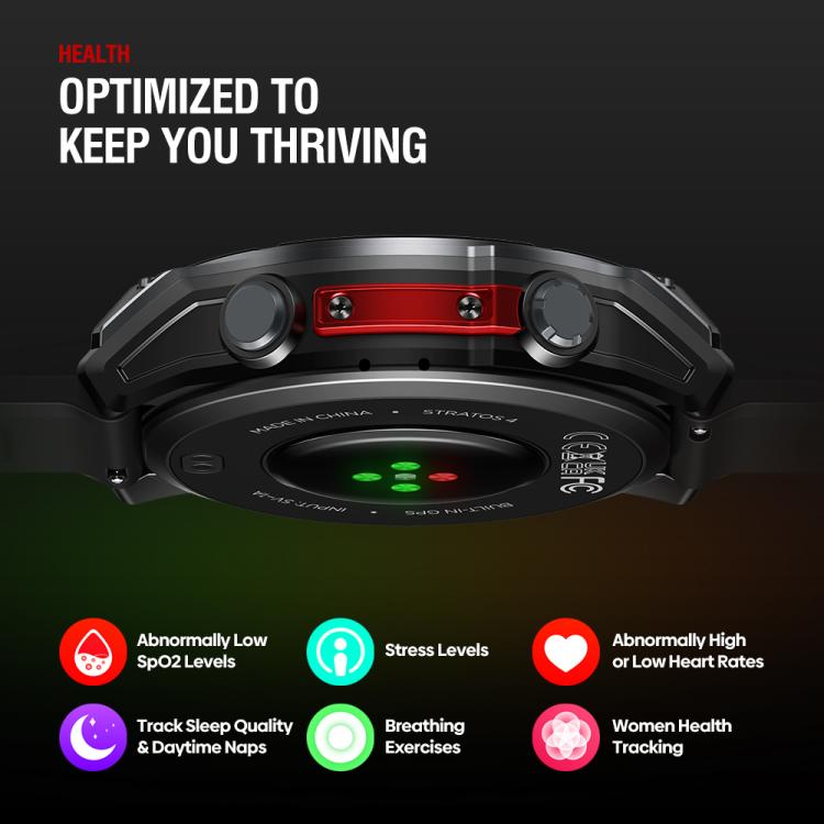 Zeblaze Stratos 4 Rugged Outdoor GPS Smart Watch 1.43 inch Screen 5 ATM & IP69K