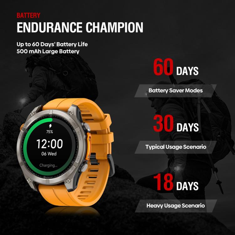 🧭 Zeblaze Stratos 4 – Smartwatch Rugged GPS da Esterno con Schermo AMOLED 1.43”