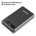 HAWEEL DIY 6 x 18650 Batteria 24W Custodia Power Bank a ricarica rapida con display, batteria non inclusa, 6 x 18650 Battery