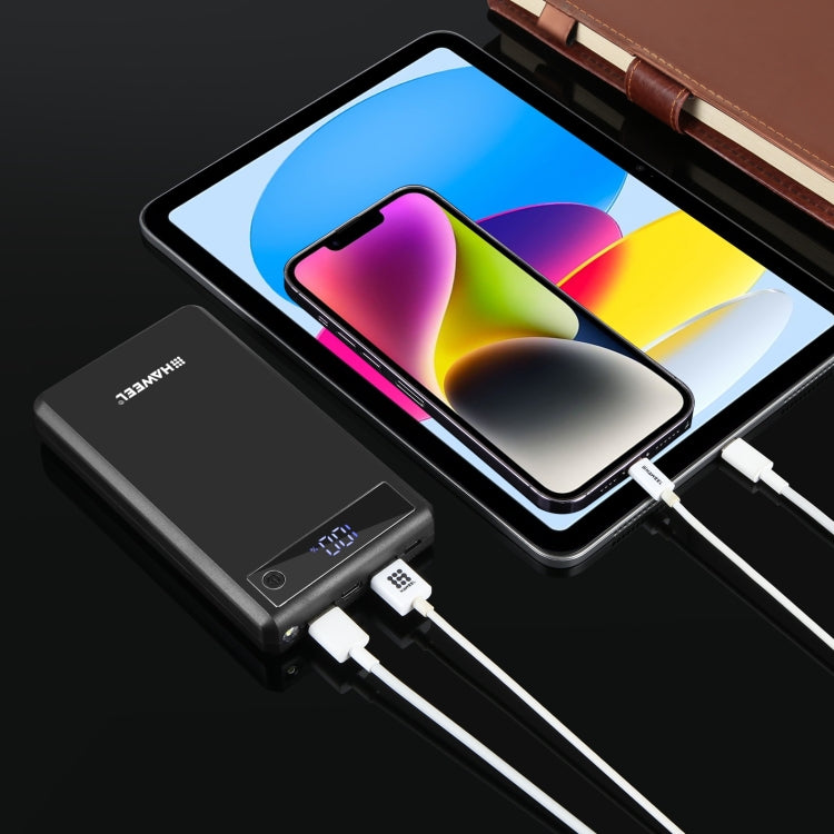 HAWEEL DIY 6 x 18650 Batteria 24W Custodia Power Bank a ricarica rapida con display, batteria non inclusa, 6 x 18650 Battery