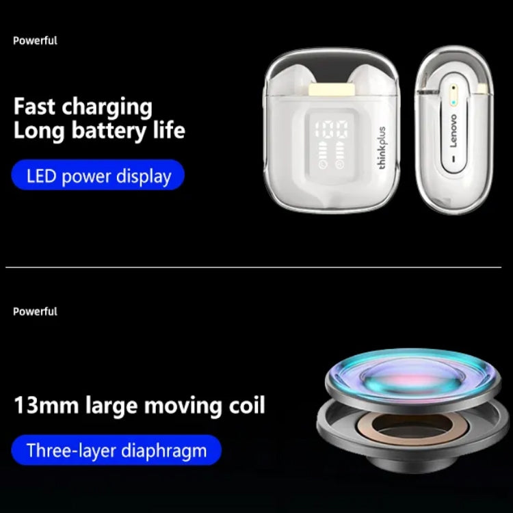Auricolare Bluetooth wireless HiFi con display digitale LED Lenovo LP6 Pro Bluetooth 5.3, LP6 Pro
