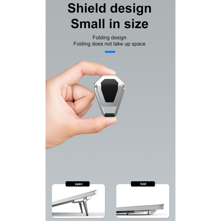 20 PZ R-JUST BJ01 Supporto pieghevole universale per laptop a forma di scudo adesivo, 20 PCS BJ01