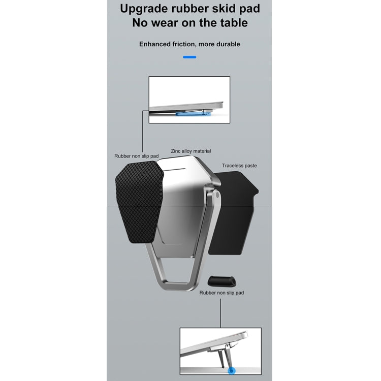 2 PZ R-JUST BJ01 Supporto pieghevole universale per laptop a forma di scudo adesivo, 2 PCS BJ01