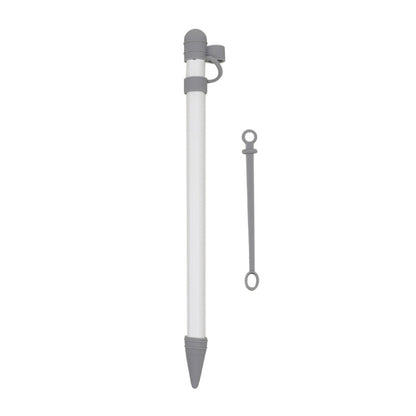 Custodia protettiva in silicone 3 in 1 + penna per ritocco + custodia con pennino per Apple Pencil, Grey, White