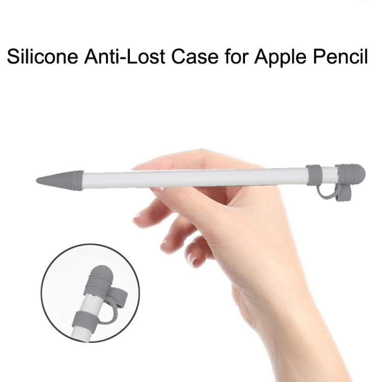 Custodia protettiva in silicone 3 in 1 + penna per ritocco + custodia con pennino per Apple Pencil, White