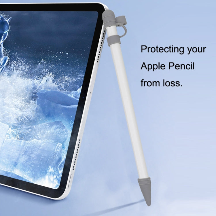 Custodia protettiva in silicone 3 in 1 + penna per ritocco + custodia con pennino per Apple Pencil, White